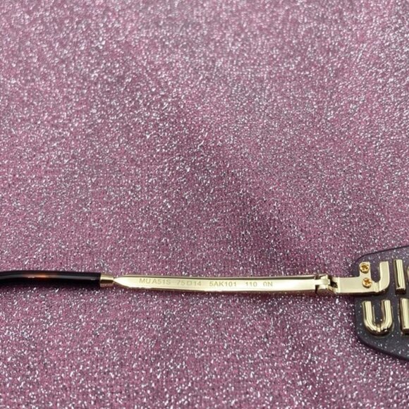 Miu Miu Gold Metal Sunglasses Gray Lenses